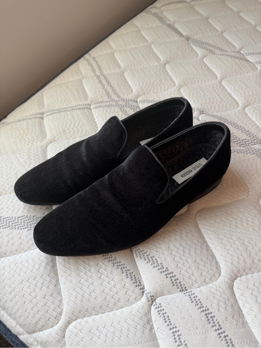 Steve Madden Black Velvet Slip-On Loafers